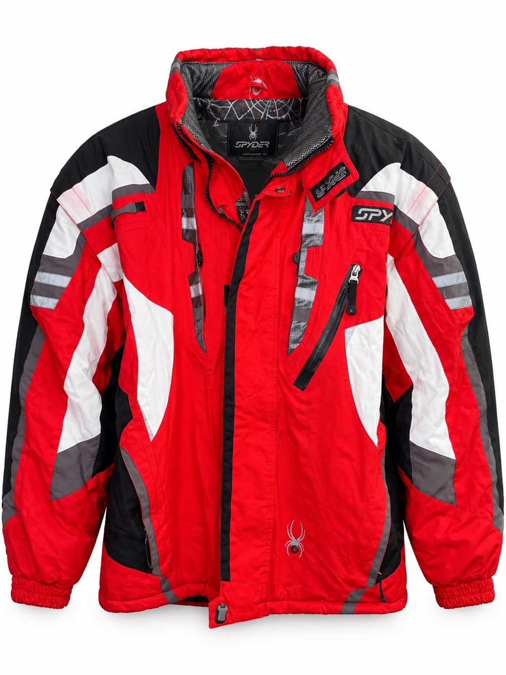 Vintage Spyder Dermizax EV Ski Jacket Mens L Red Black Spiderweb Parka Y2K